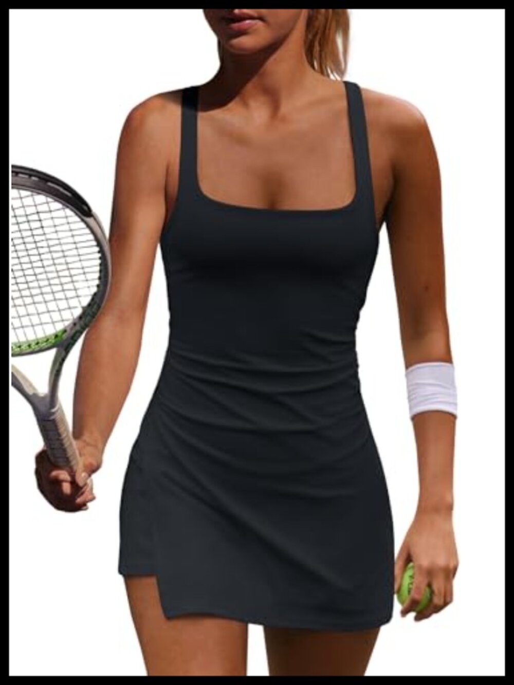 Women Athletic Dress Built in Shorts Sleeveless Mini Skort Workout Golf Tennis